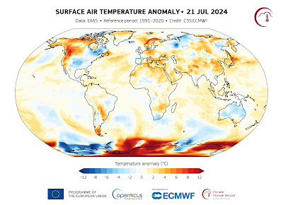 temperature anomaly July 21, 2024