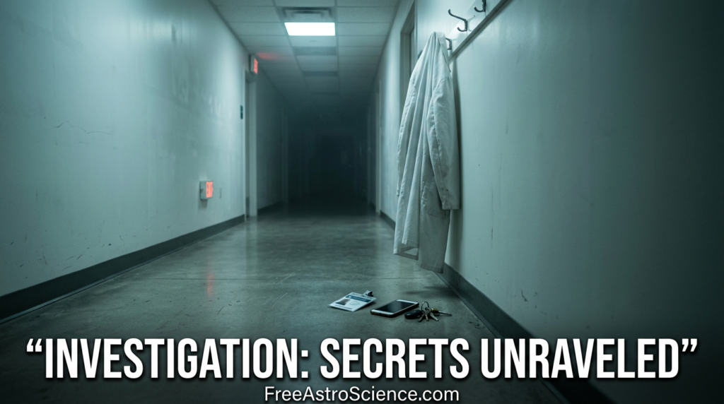 Empty hallway with a lab coat