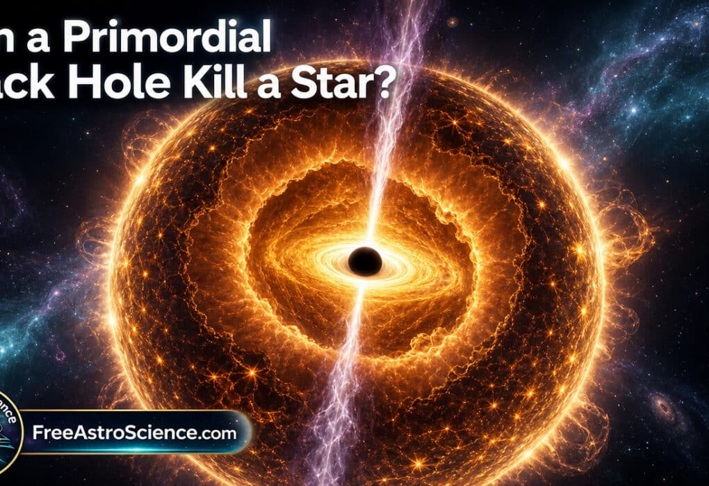 A primordial black hole at the core of a Hawking star, firing relativistic jets through blazing stellar plasma as the star is torn apart.